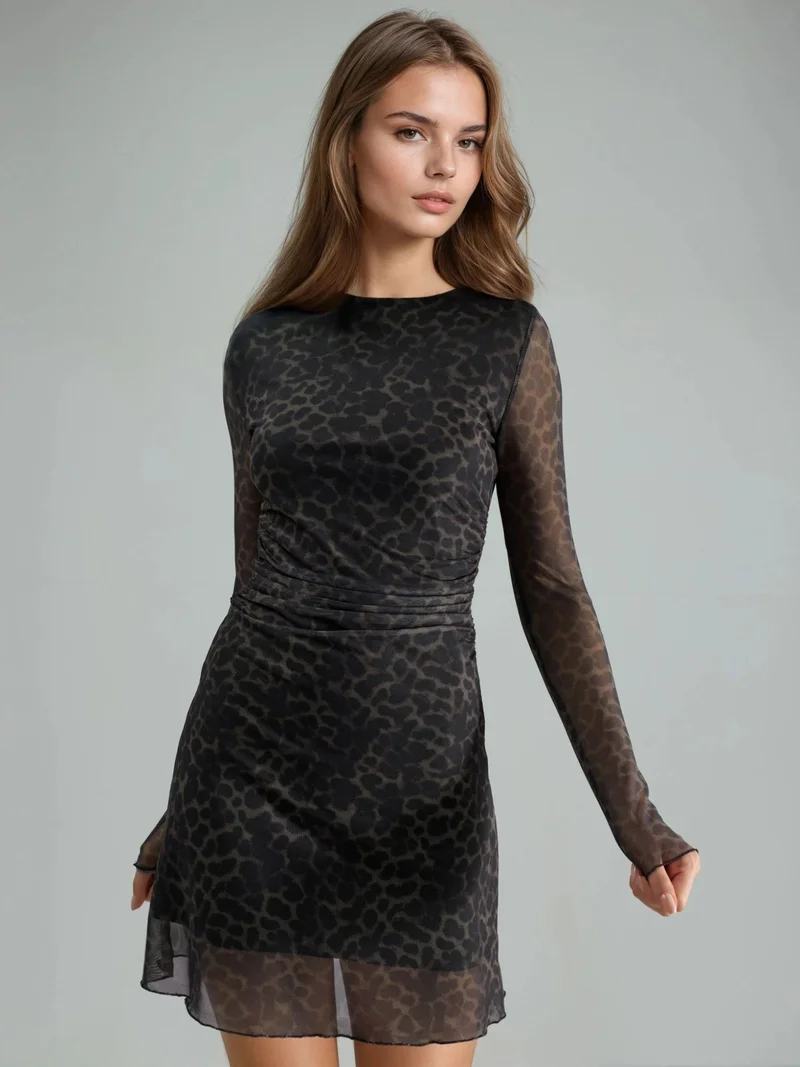 Busem BUSEM A-Line Leopard Print Mini Dress